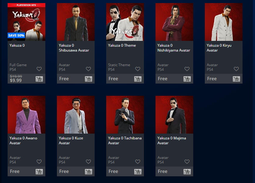Wario64 Yakuza 0 Avatars Are Free On Us Psn In Case You Never Got Them Before T Co 9pe4wgrv0c