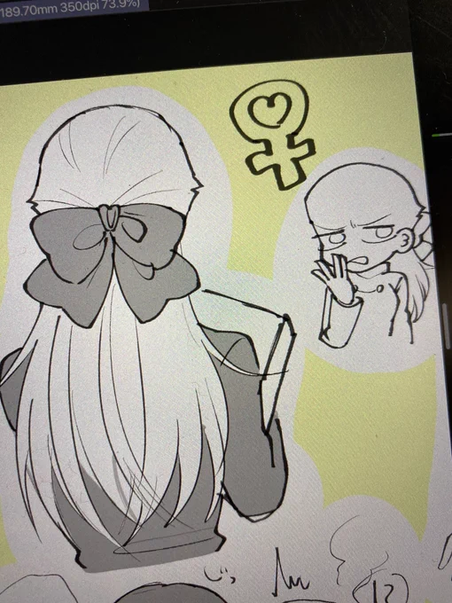 これ最近描いたやつだけど綺麗系が描けなくてすぐロリになる… 