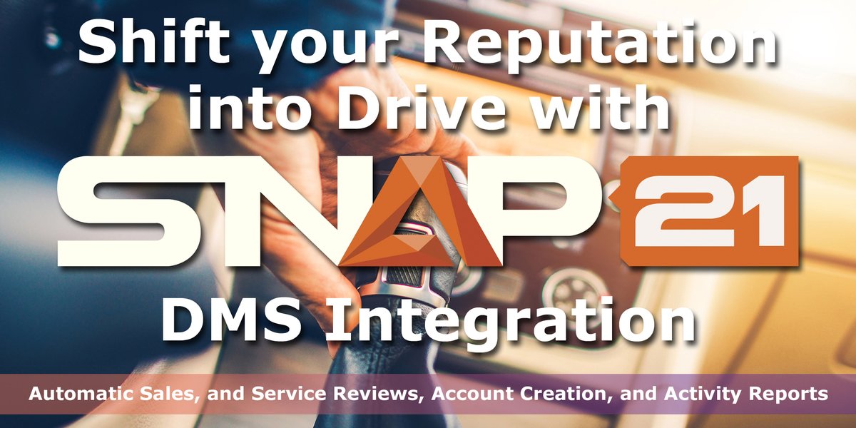 Snap21's tweet photo. Our Automotive Dealership Customers with a DMS integration are generating reviews even when their sales team can’t take a photo with every customer. If you’d like more information on how automatic requests will work for your dealership let us know! #WednesdayWisdom #giftideas https://t.co/r0SgoymZvI