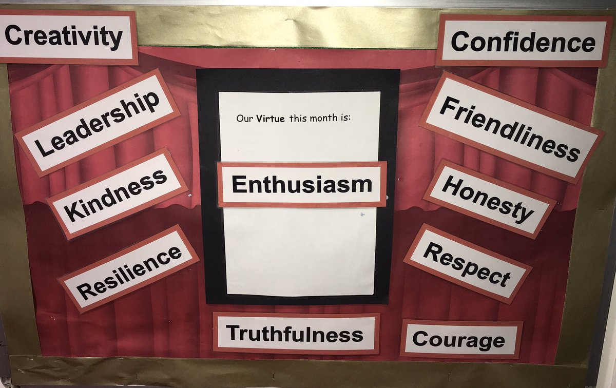 Our virtue of the month is “Enthusiasm”. It’s great to be enthusiastic in school and have a great attitude towards learning and your peers!