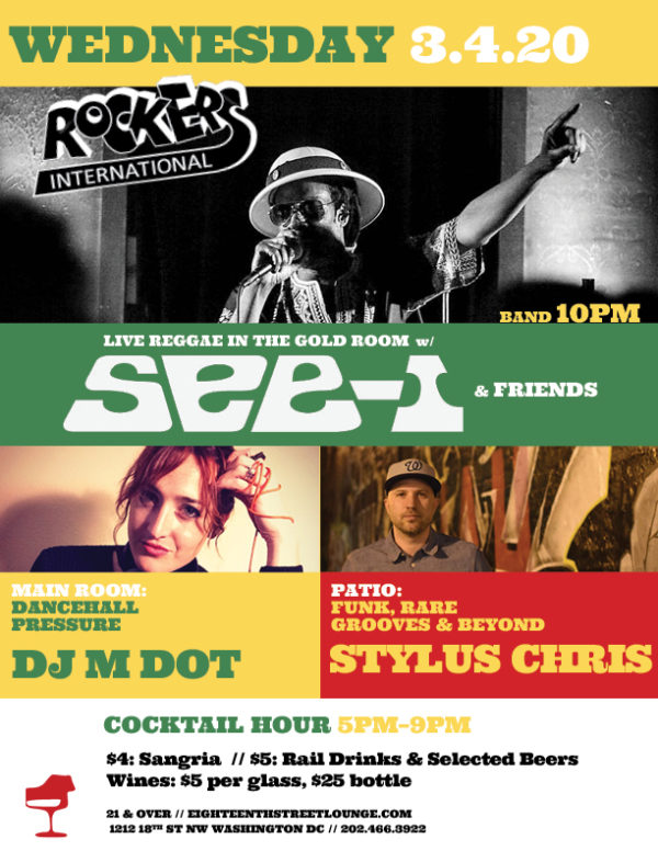 fusicology's tweet photo. Tonight WDC #RockersInternational with DJ M Dot, See-I & Friends + Stylus Chris @18thSTLounge https://t.co/8JwAbydbt9 #DJMDot #StylusChris #SeeI @Seei @iamdjmdot @styluschris https://t.co/O53vTxotWc