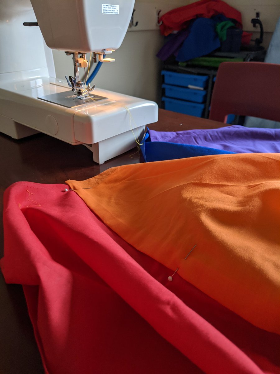 LaffinMs's tweet photo. Today our @WindsorForks GSA club started sewing our own pride flag to display at our school. We're also making posters to let our school know what each colour represents #GSAclub @AVRCE_NS https://t.co/ClArBmLTb5