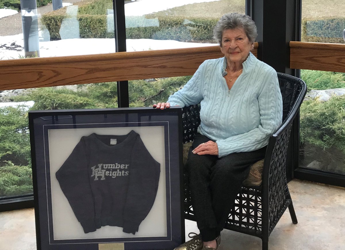 SchlegelVillage's tweet photo. Ruth gave this shirt to her son Darren more than 40 years ago. It now hangs in the halls of @HumberHeights, a reminder of the connection so many residents have to the Village in #Etobicoke.

Read more▶️ https://t.co/LKbrtT04Se https://t.co/YC2X51ELSa
