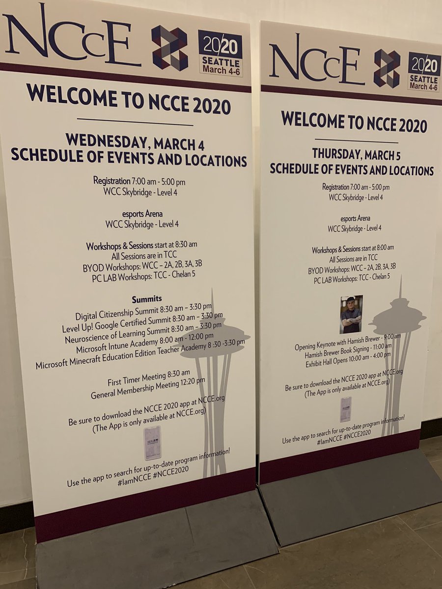 chelseylea07's tweet photo. Excited to get the conference started!! #NCCE2020 #wyotowashington #teachersinseattle #5thgradeteacher #timetogettechy https://t.co/MJg6gdIih0