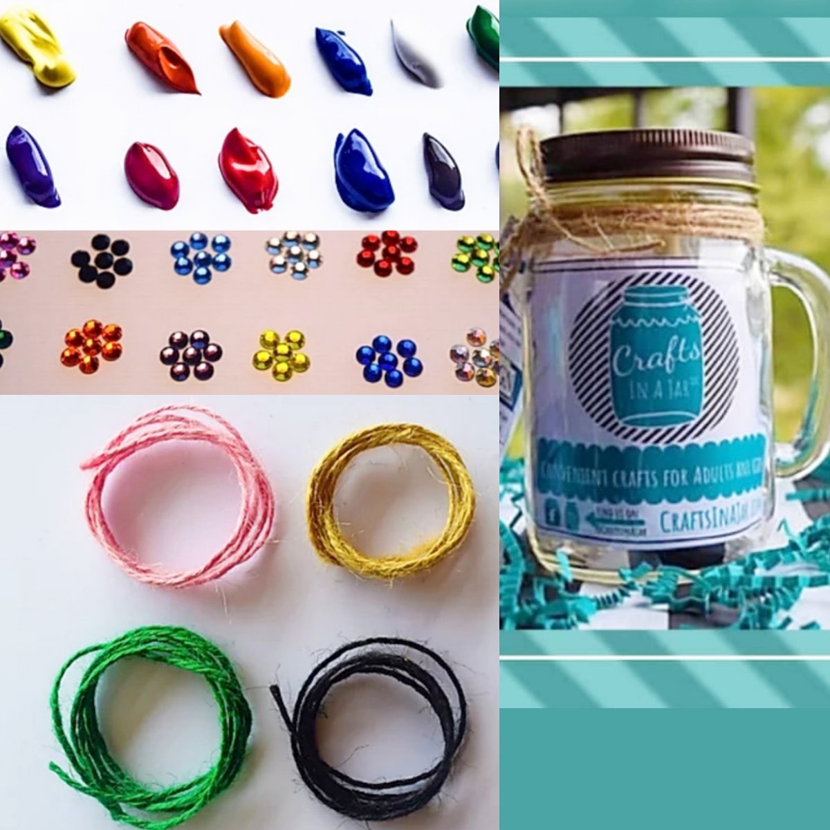 Customize like a boss!! Our Craft Jar Kits allow you to customize your paint, gem, twine and decal color...and now you can add a handle on select kits!!! Check us out today craftsinajar.com  #getcrafty #craftsupplies #crafts #craftlife #fun #love #crafting