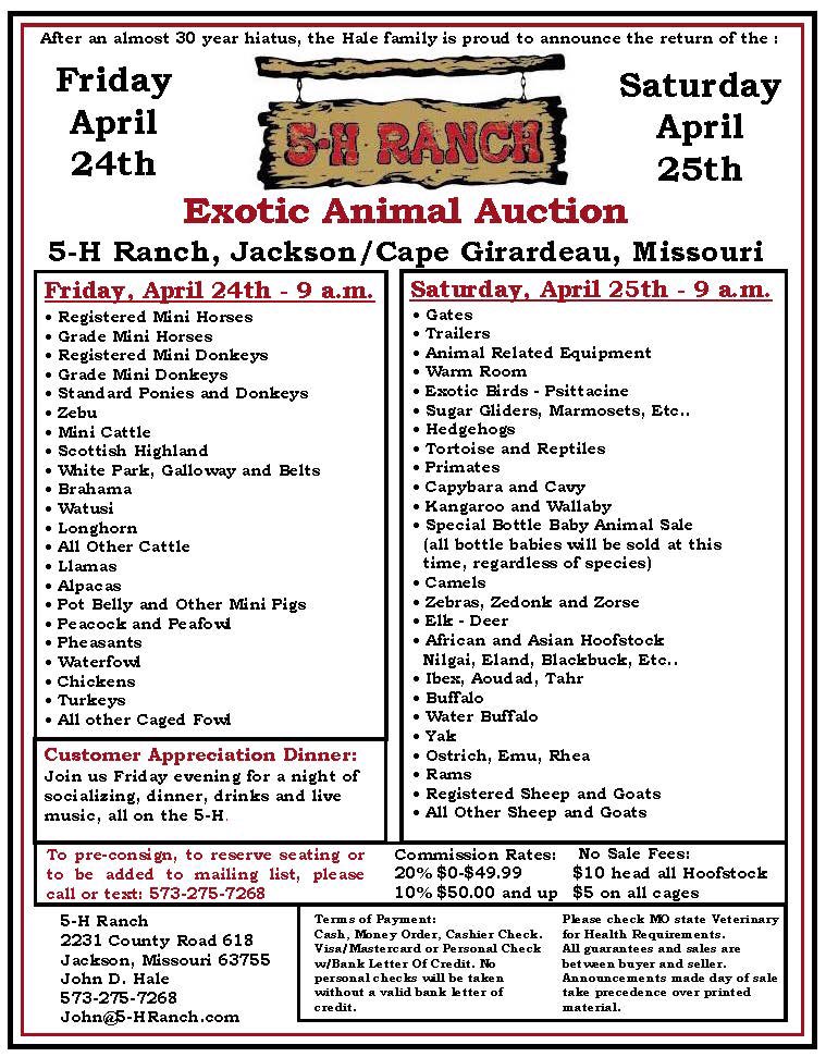 CamelRanch's tweet photo. It’s Official! The 5-H Ranch Exotic Sale IS BACK!  Spread the word folks! https://t.co/K49KgiEh7L