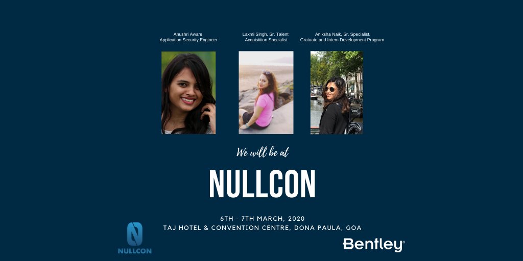 BentleySysHR's tweet photo. Our @BentleySystems recruitment colleagues, @luckysingh017 and Aniksha Naik will be at #nullcon2020 THIS WEEK talking about our current #appsec openings. https://t.co/E2ra9nRhmC #vaishyanath #punejobs https://t.co/XKx3qDeeMp