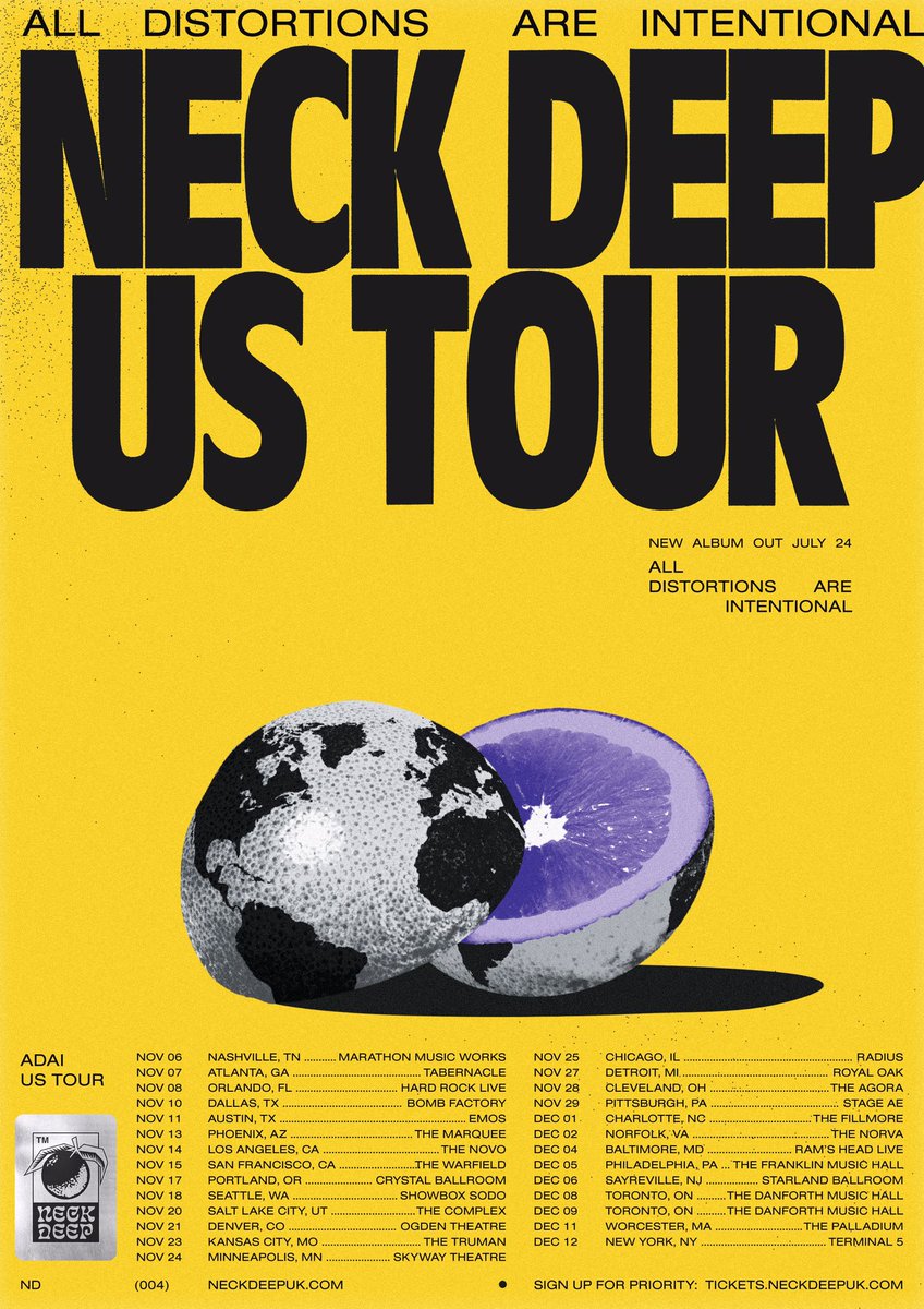 NeckDeepUK's tweet photo. LOWLIVES OF NORTH AMERICA!

We’re so stoked to get back over to the States for this tour.

We have a new album which we’re all super passionate and proud of and we can’t wait to rip these new songs live. https://t.co/cALArcotfP