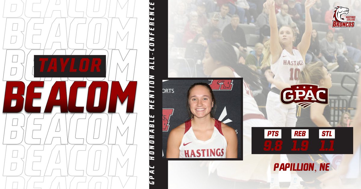 Congratulations to Sophomore Taylor Beacom on earning GPAC Honorable Mention All-Conference! 

#GoLadyBroncos