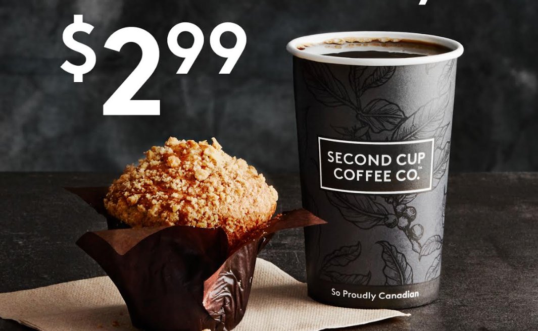 ☕️ We're going to let you in on an early-bird secret... From now until the end of March at <a href="/SecondCupCanada/">Second Cup Café</a>, you can get a muffin AND medium coffee for under $3. Just pick it up any time from Second Cup's opening until 10am every day.