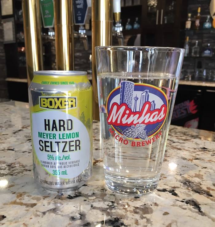 BoxerLager's tweet photo. Boxer Hard Seltzers come in 2 delicious flavors: Meyer Lemon 🍋 &amp; Pomegranate 🍷...which will you choose? Made with all natural ingredients and only 120 calories! Available now at our Pizza Brew location 1314 44th Ave NE #MinhasBrewery #BuyLocalYYC #Boxer #HardSeltzer  #lyyc https://t.co/DKMZNlgP7w