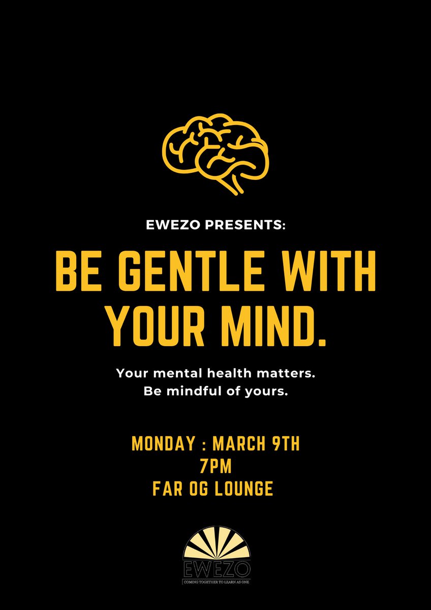 ewezo_uiuc's tweet photo. Come out and join Ewezo Monday, March 9th as we discuss the importance of keeping up with your mental health w/ guest speakers from our University’s Counseling Center.‼️ https://t.co/Wue9aOBBOG
