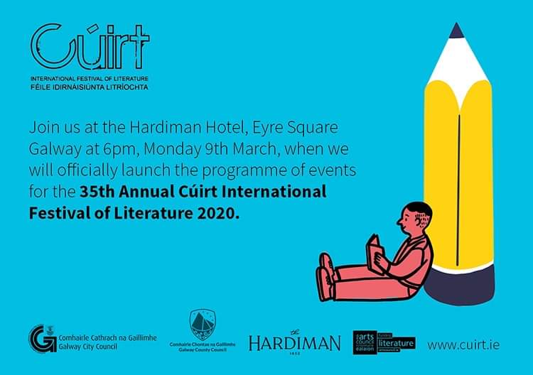 CuirtFestival's tweet photo. We are excited to announce that the programe of events for the 35th Annual Cúirt International Festival of Literature will be launched at @the_hardiman at 6 PM this coming Monday, March 9th. https://t.co/zcn61k2gQK