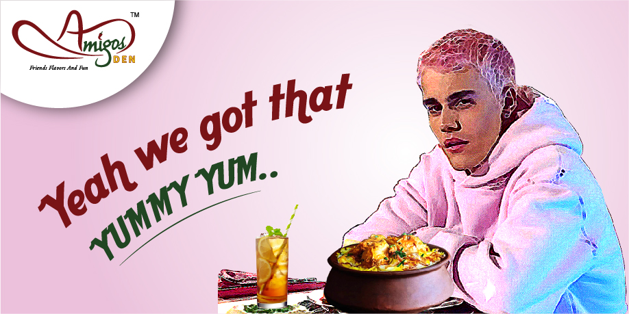 Amigos_Den's tweet photo. Do you think that Justin was thinking about us during the song? A variety of delicacies that will make your taste buds go bonkers! Visit Amigos Den today or order from Zomato or Swiggy. #LetsGoAmigos https://t.co/YoQ9CP9rtI