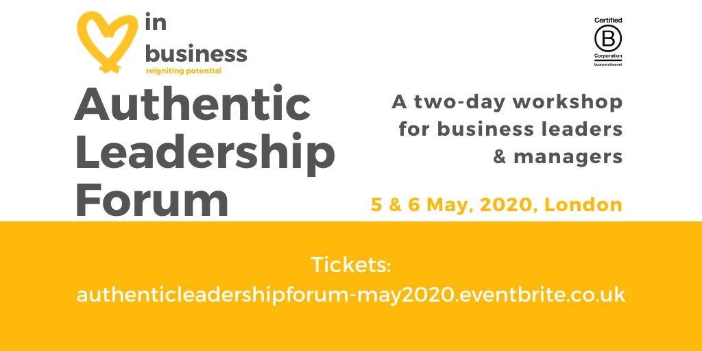 You can now book your place for the Authentic Leadership Forum, 5 &amp; 6 May in London, on Eventbrite. We look forward to seeing you there!  #leadership #purpose  #bcorp #bcorps <a href="/bcorpuk/">B Corp UK</a> …dershipforum-may2020.eventbrite.co.uk