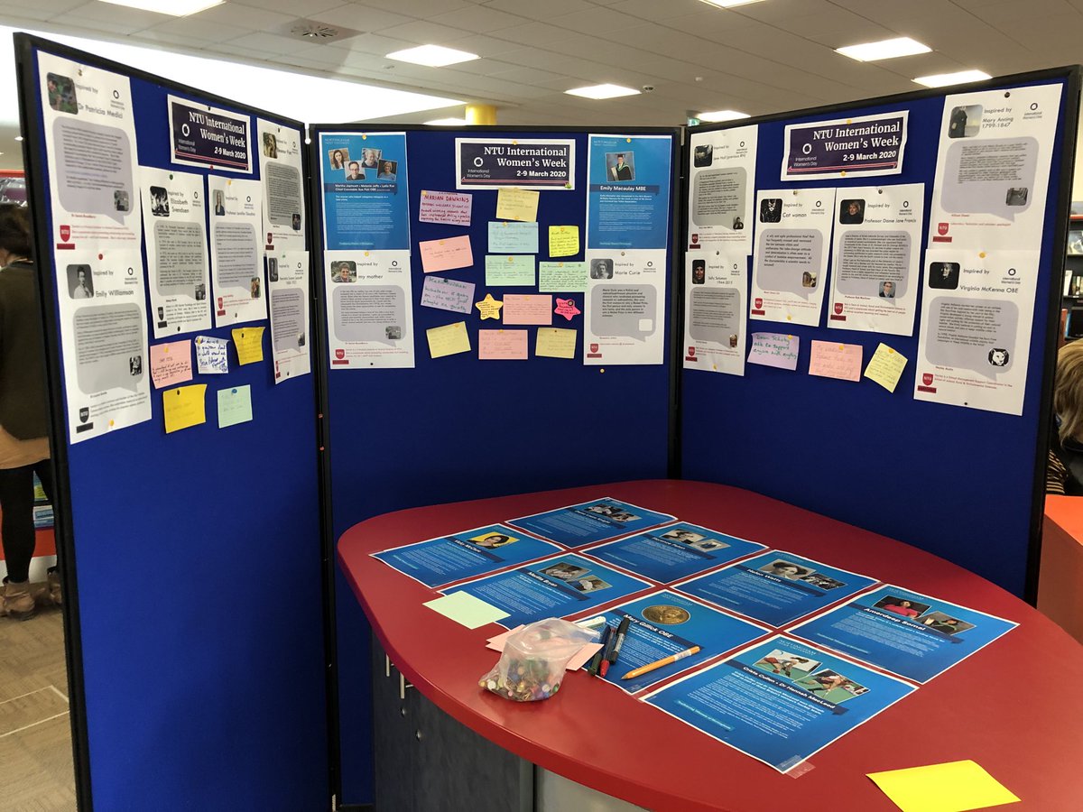 DrSBroadberry's tweet photo. This is just a selection of the “inspirational women...” quotes @NTU_ARES Get involved before all the sweets disappear! @TrentUni @NTUYourLibrary #IWD2020 #EachForEqual #NTUIWD https://t.co/5S7EX9B910