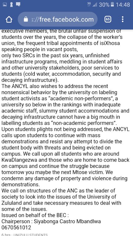 NdumaneMarin's tweet photo. @zimeh_thah Utterances by students leaders:
#Unizulu #MtoseMustfall https://t.co/lt5a5yMAzU