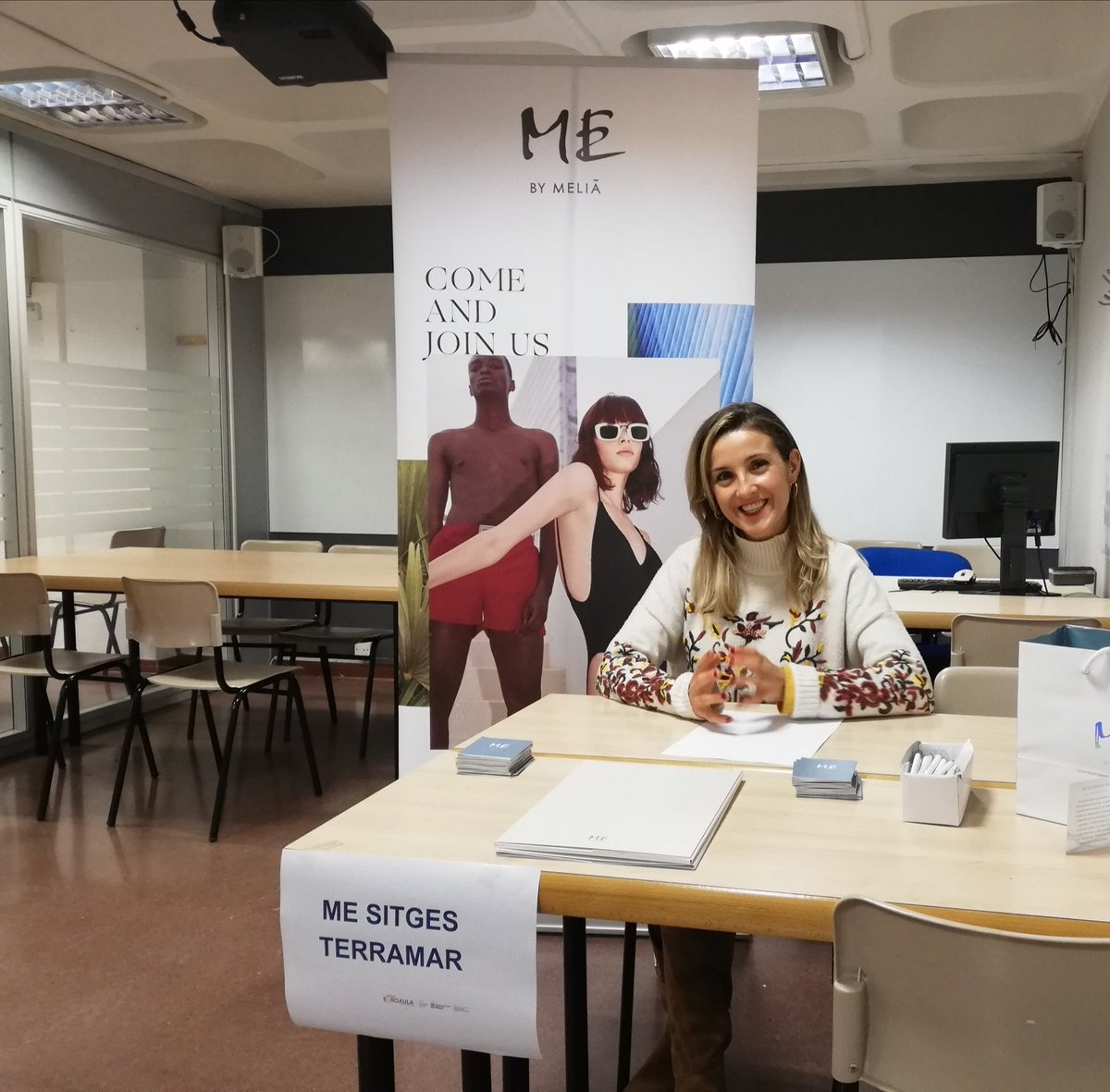 LauMandi's tweet photo. Ready para atraer talento! Estamos hoy en la @Euroaula para conocer a futuros potenciales miembr@s de la Familia ME! Come to see us!! #meliaspain #mepeople #mefamily #meliagrads #meliacareers https://t.co/v0iMeBHE5z