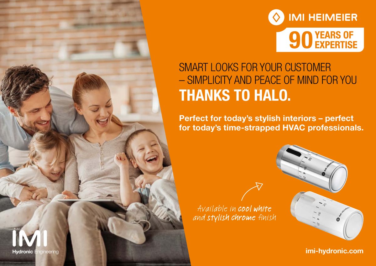 IMIHydronicUK's tweet photo. New stock just in!
Get your hands on the latest and greatest in TRV heads - Halo
With a liquid-filled thermostat and slim design, your customers can enjoy optimum comfort in style
Get in touch with @IMImrjasonmoore or @MarkPardy_IMI to order yours!
#BalancedIsBetter
#BeAPro https://t.co/43QbYPj304