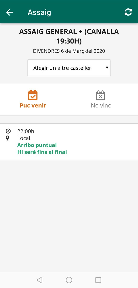 Divendres i torna 👉 📲📲📲, tornem als assajos. Ja podeu confirmar l'assistència a l'<a href="/APPsistenciaCAT/">APPsistència</a> #30anys #castellers #castelleres