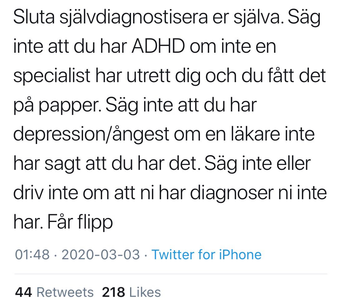 baconfjaril's tweet photo. säg inte att du får flipp om en specialistläkare inte sagt att du har det https://t.co/0YM3dZNJOX