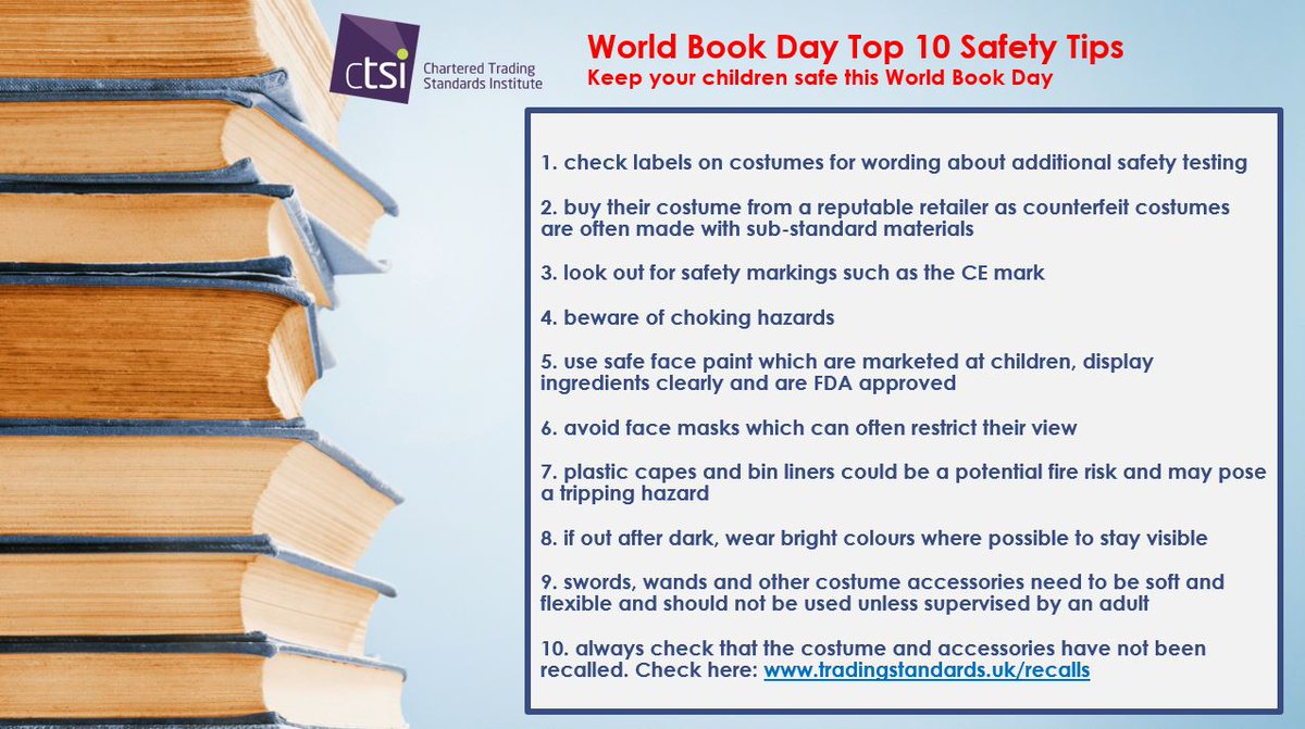 It's World Book Day🔖tomorrow.

Here are our top ten safety tips for the day.
