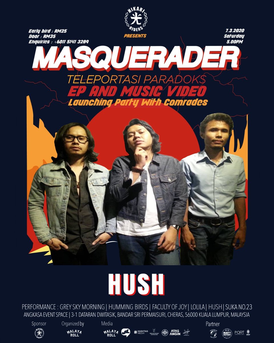 Barisan band yg akan beraksi di majlis pelancaran EP dan Muzik Video 'Teleportasi Paradoks'.

#sukano23 
#lolila
#hush