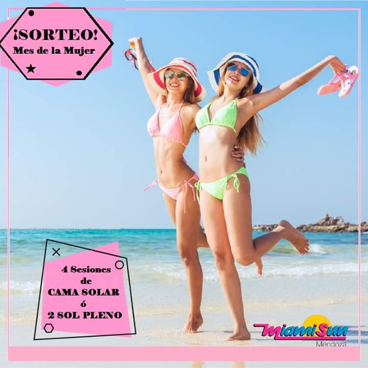 💥SORTEO 2 BRONCEADOS COMPLETOS 💥
¡Mes de la mujer!
4 sesiones de CAMA SOLAR ó 2 SOL PLENO.❤
👉Participá
1)Seguí a <a href="/MiamiSunMendoza/">MiamiSunMza Centro</a> 
2)Dale me gusta a esta publicación y nuestra fan page.
3)Menciona dos amigas o más.
4)Compartí en tu historia y etiquetanos.

Sorteo 10 de marzo!