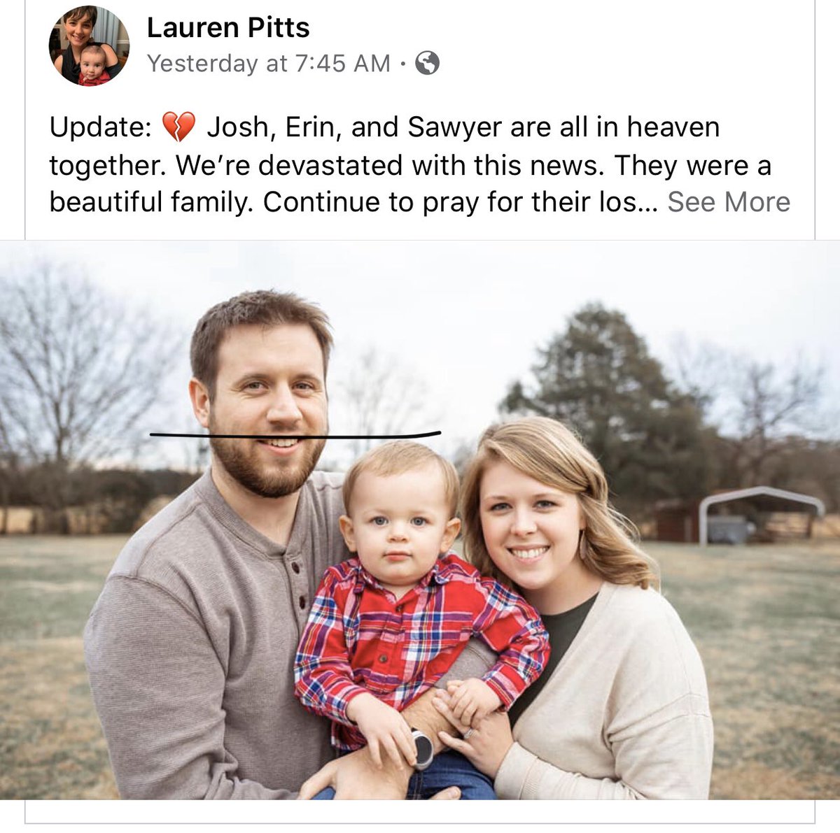 PTSDkids's tweet photo. This famil as well in Cookeville all perished. Saddest thing I have seen in a long time. #pray4tn thank you https://t.co/ft0DH4YlET
