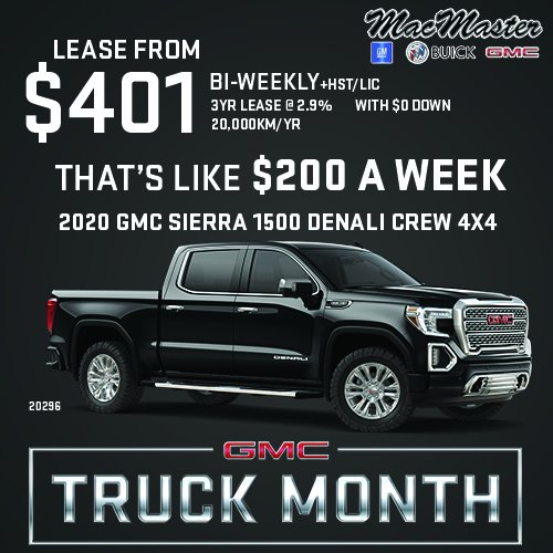 TRUCK MONTH IS BACK! This March, take advantage of amazing deals on 2020 GMC Sierra 1500, HD and Canyons! With up to $10,000 Total Value on 2020 GMC Sierra 1500s, come down and check out our great selection of trucks, from Elevations to Denalis!