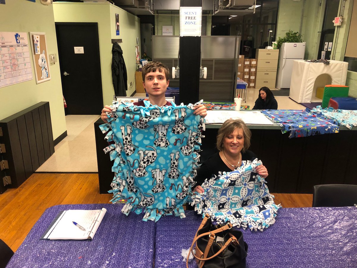 autism_SAFE's tweet photo. Everyone was so excited in our Misericordia art class to make blankets for dogs in need for Random Acts of Kindness!  Thanks Jeannine Morrissey and Misericordia for another awesome class!  #nepa #asd #autismSAFE #misericordia #accehub https://t.co/XWXFPbP5bb