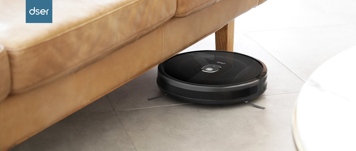 dserlife's tweet photo. How do you clean the dusty place under the couch? Is it hard? Well, the little #RoboGeek 20T can go under and nail it! https://t.co/gx8DBkeupp