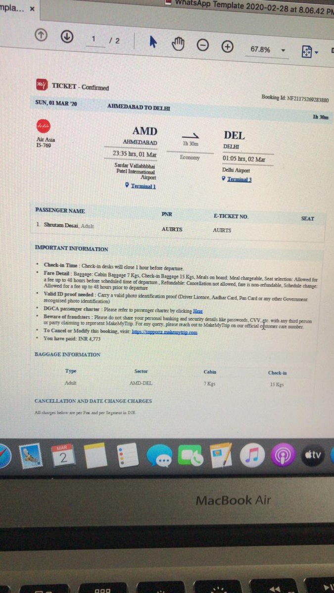 UrviBeena's tweet photo. @AmitShah  Respected home minister Sir My brother Shrutam Desai is Missing since Sunday 2:00am from Delhi Airport. I need your help to find him.  We are from ahmedabad at present I am im NJ USA.  I am putting the details here. His FIR, Ticket and his Picture. https://t.co/oizU2Gt2b8