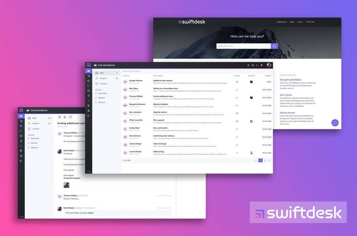MadeWithLaravel's tweet photo. .@SwiftDeskHQ is a customer support and help desk application #madewithlaravel and @madewithvuejs! It lets you do customer support through email &amp;. live chat, or offer self-service via a knowledge base 🤝 - https://t.co/VzbGpOAriW https://t.co/FNc61yRk9E