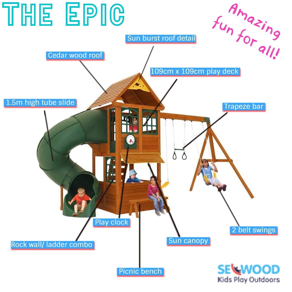 climbing frame with tube slide