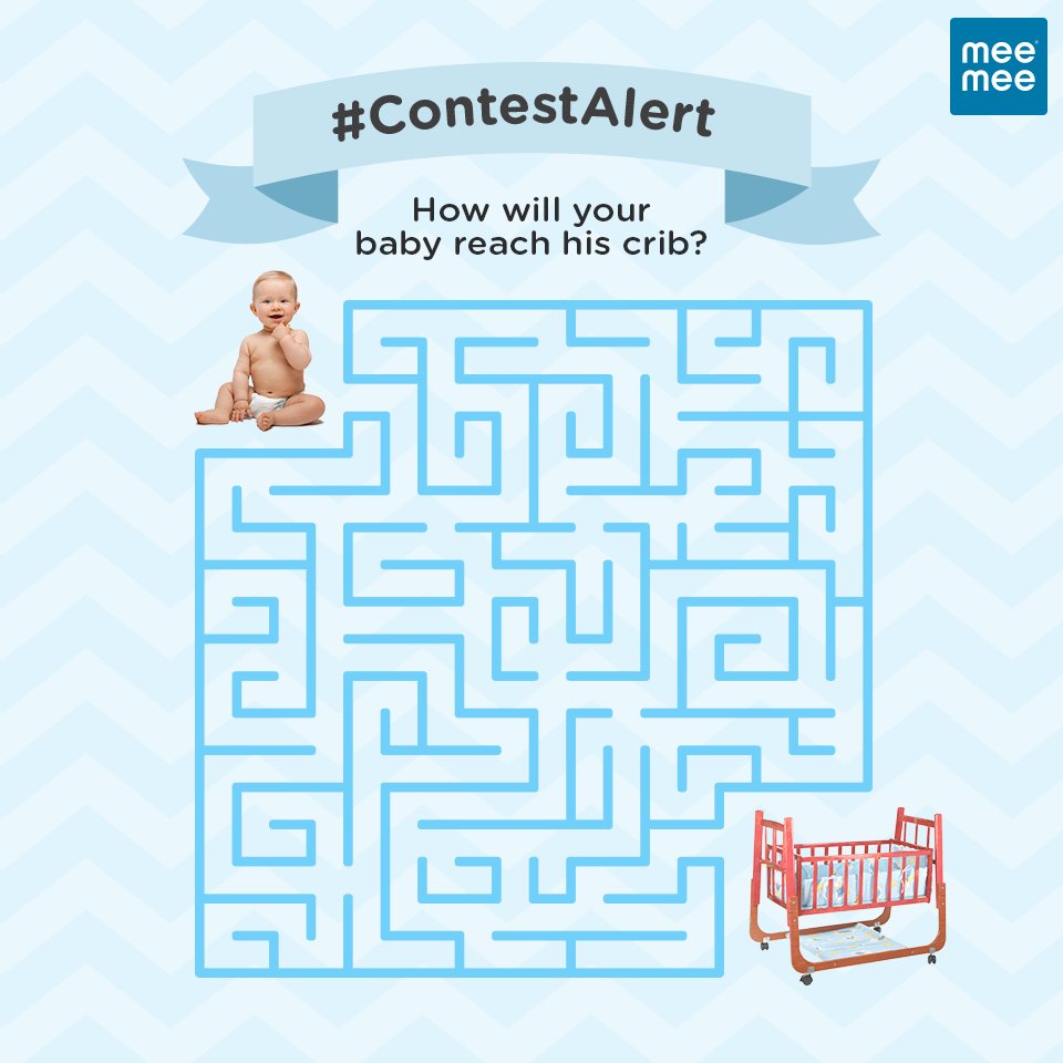 MeeMeeIndia's tweet photo. #ContestAlert Guess correctly and tell us in the comments below which part of the maze will lead the baby to his crib for a sound sleep. First-person to answer correctly will win some exciting Mee Mee goodies.
#MeeMeeIndia https://t.co/5H4upuBL8O