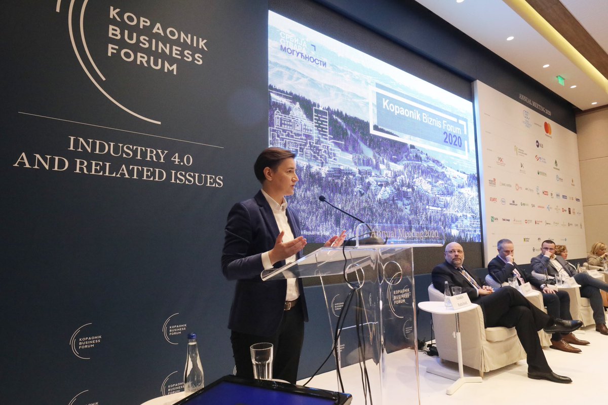 SerbianPM's tweet photo. На затварању #KBF2020 сумирамо резултате рада.
У првој фази трансформације од 2014, наш циљ је био грађење економског и политичког кредибилитета Србије.
Другу фазу од 2017, обележила је дигитализација и трансформација ка економији знања и иновација. https://t.co/hj17hSrkLA