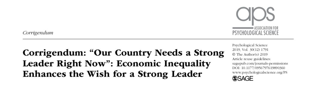 BenLederman2's tweet photo. This #PoliticalPsych study from @PsychScience is a very interesting interdisciplinary investigation of how economic inequality (both actual and perceived) affects the desire for strong political leaders #CUinTheLab [1/3] https://t.co/viYtHubeMW