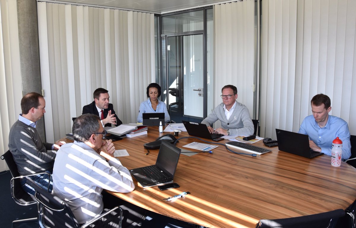 DLappartient's tweet photo. Three-hour meeting this morning with the @AIOCCycl @AigcpOfficial and @cpacycling on the repercussions of the coronavirus. 

Thank you to all parties involved for their sense of responsibility during this challenging period. A press release will follow in the hours to come. https://t.co/5Wjf03FhdW