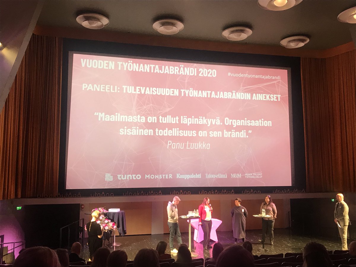 ”Talentin on aina valittava sinut ennekuin sinä voit valita talentin”
-hyvin kiteytetty by ⁦@panuluukka⁩ #vuodentyonantajabrandi 
#employerbranding #rekrytointi