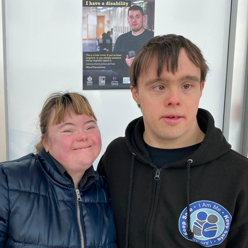 PoliceScotland's tweet photo. Disability hate crime is never acceptable - If you believe you have been targeted because of a disability or you witness someone else being targeted report it. 

We will do all we can to help and support you to report hate crime. #DontTolerateHate! 

https://t.co/KtnEmX6uCg https://t.co/uoE2ke5up3