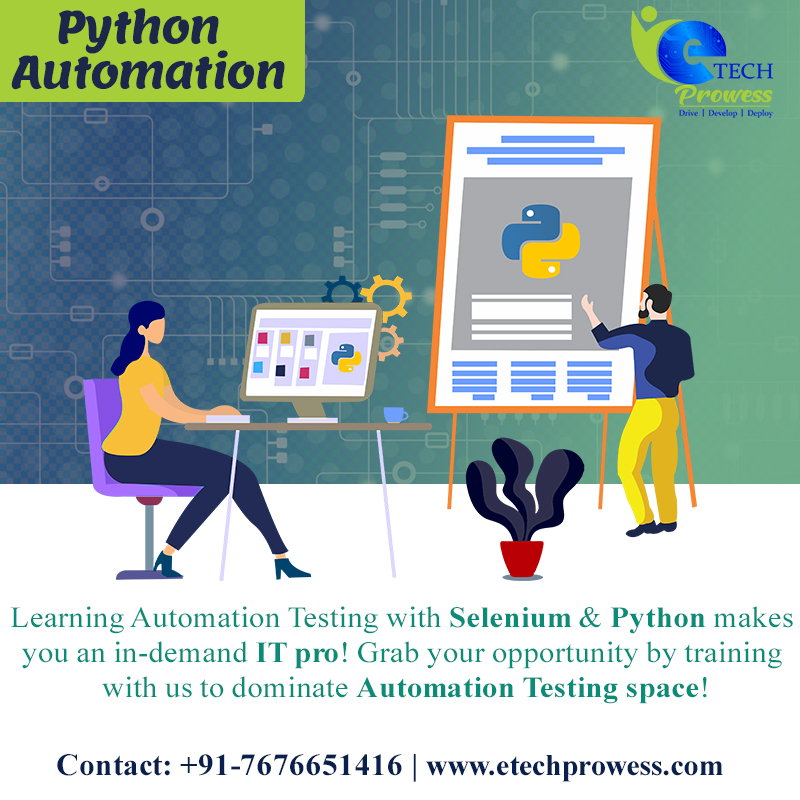 EtechProwess's tweet image. For More Details: etechprowess.com
or Call on: +91-7676651416
#PythonprogrammingcourseinBangalore
#PythonprogrammingtutorialinBangalore
#Pythonautomationtestingtraininginbangalore
#Pythonautomationtestinginbangalore
#etechprowess
#etech