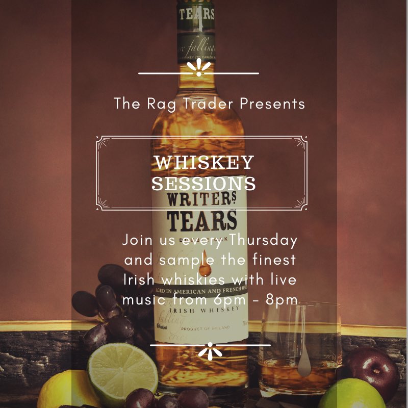 🥃 This Thursday we will be sampling Writers Tears Double Oak for Whiskey Sessions! 🥃

This whiskey is a blend of two premium whiskey styles aged in two types of wood - American &amp; French Oak. It is triple-distilled, non-chill filtered and bottled at 46% ABV. 

Join us from 6pm!