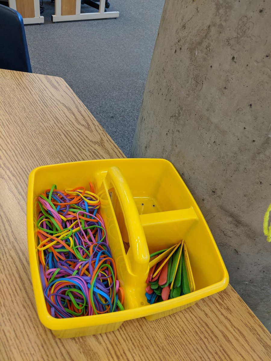 KathyConroy1's tweet photo. New pop-up maker activity for March: Elastic band challenge. This is part of the #changemaker2020 district challenge.
#readwritecreate #makersgonnamake #highschoollibrary
#learningcommons
@littlephz @dmcat5 @CCSD_edu https://t.co/ZhEc0TiOlt