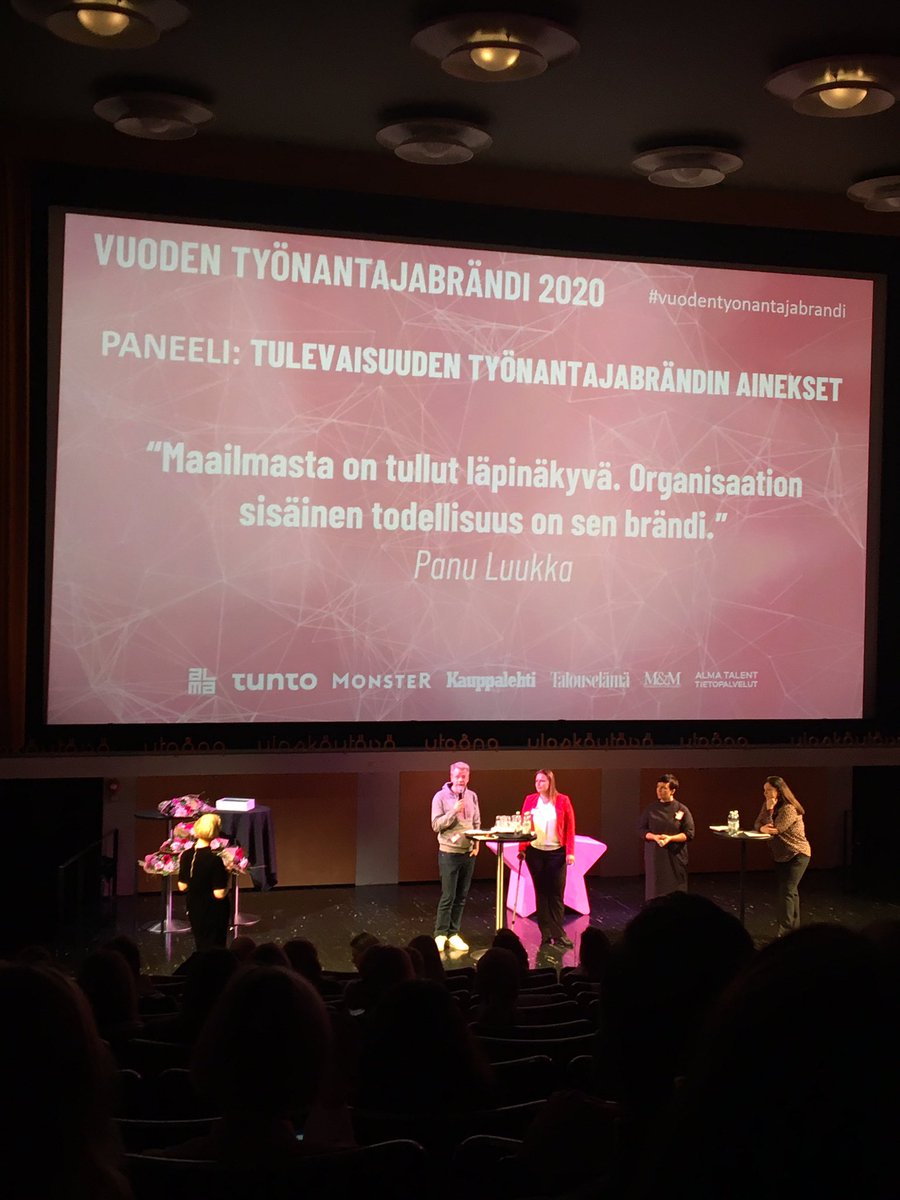 ”Organisaatio saa vain sellaisia talentteja, jotka se on ansainnut.” Tämän takia #yrityskulttuuri’lla on merkitystä, erityisesti rekrytoinnissa. @panuluukka  #vuodentyonantajabrandi