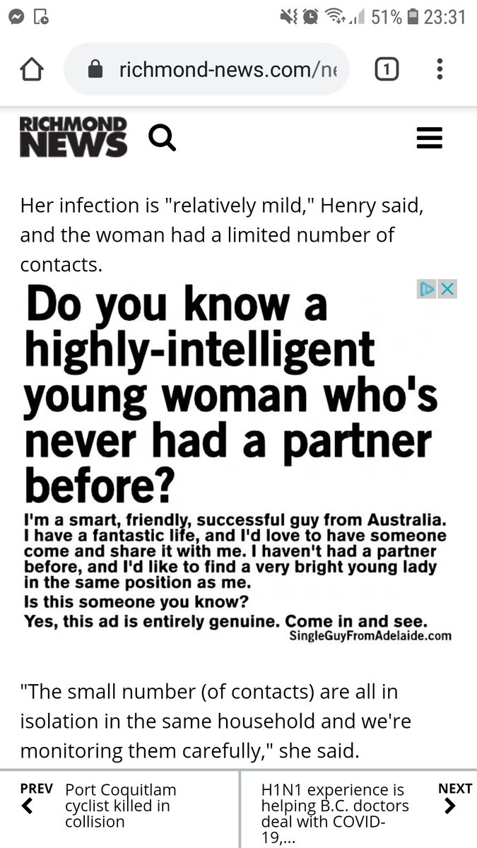 digigrow_ie's tweet photo. Want to know about audience targeting? See https://t.co/RtCVt2acen! 

This specific ad was found on an article from "Richmond News" Canadian based paper reporting on the spread of COV-19 in Vancouver. How Romantic. 

It looks like he's going to have to narrow his audience. https://t.co/XoqyLsn0iC