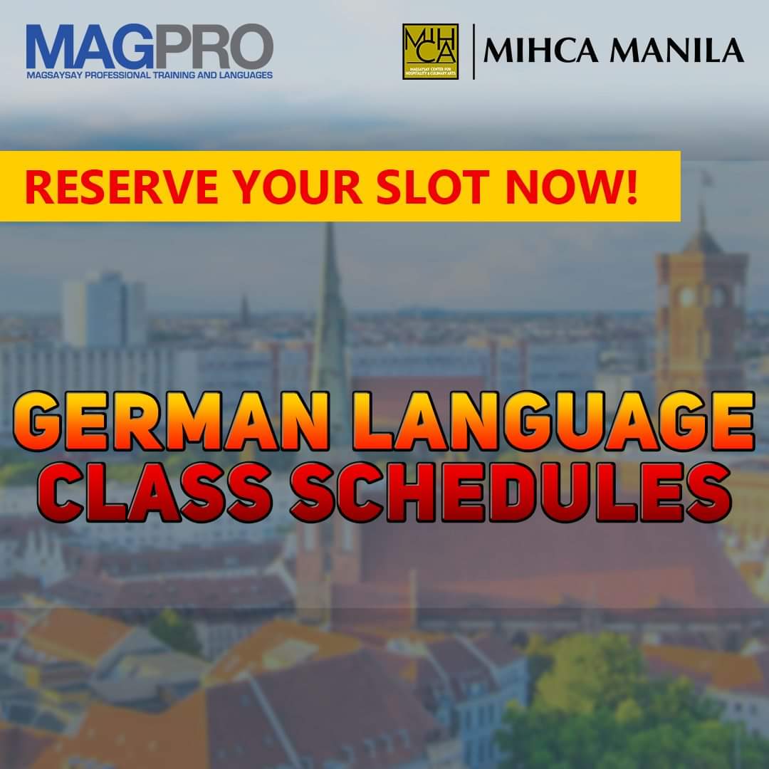 MagProTraining's tweet photo. Enrollment is ongoing for our German Language Courses!

📌 A1 German Language Course
✔️ March 9, 2020
AM Schedule: 8:00AM-12:00PM
PM Schedule: 1:00PM-5:00PM
✔️ March 30, 2020
Evening Schedule: 5:30PM-9:30PM

📌 A2 German Language Course
✔️ March 9, 2020
PM Schedule: 9:00AM-2:00PM https://t.co/w1gxrW85a9