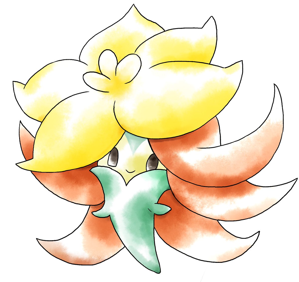 Cosmo お絵描き練習フォルム Auf Twitter ヒメンカ レトロなすがた 花と水彩は合いますねぇ ポケモンラクガキ 旧公式イラスト風