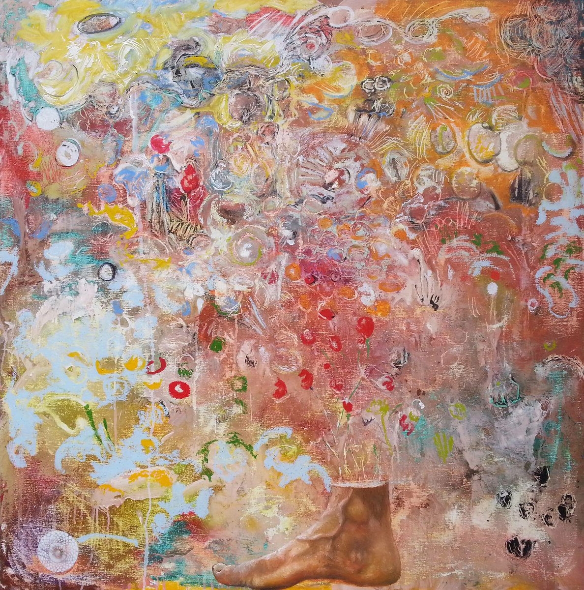 I Was Here. Where I Walked Painting by stephen paul - Oil on Canvas.
