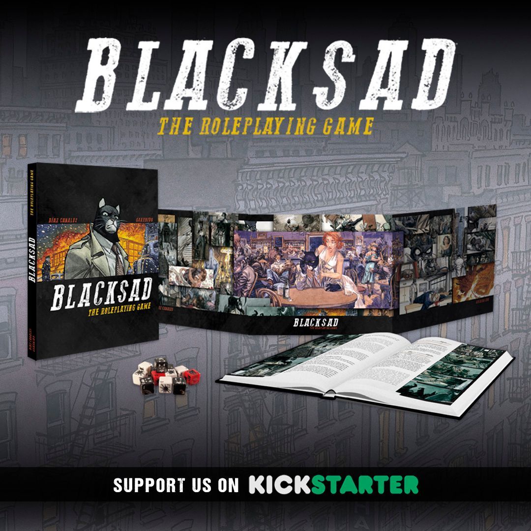 Last two hours to be part of Blacksad: The Roleplaying Game Kickstarter!

🎲 Help us to unlock the last stretch goals! buff.ly/31KUZAW

#LetsPlay #Blacksad #Comic #RPG #Roleplay  #RoleplayingGame #TabletopGames #PenAndPaper #Dice #Games #Gaming